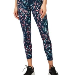 Sweaty Betty Power Leggings, Beetle Blue Mystical Floral, Large, 7/8 Length